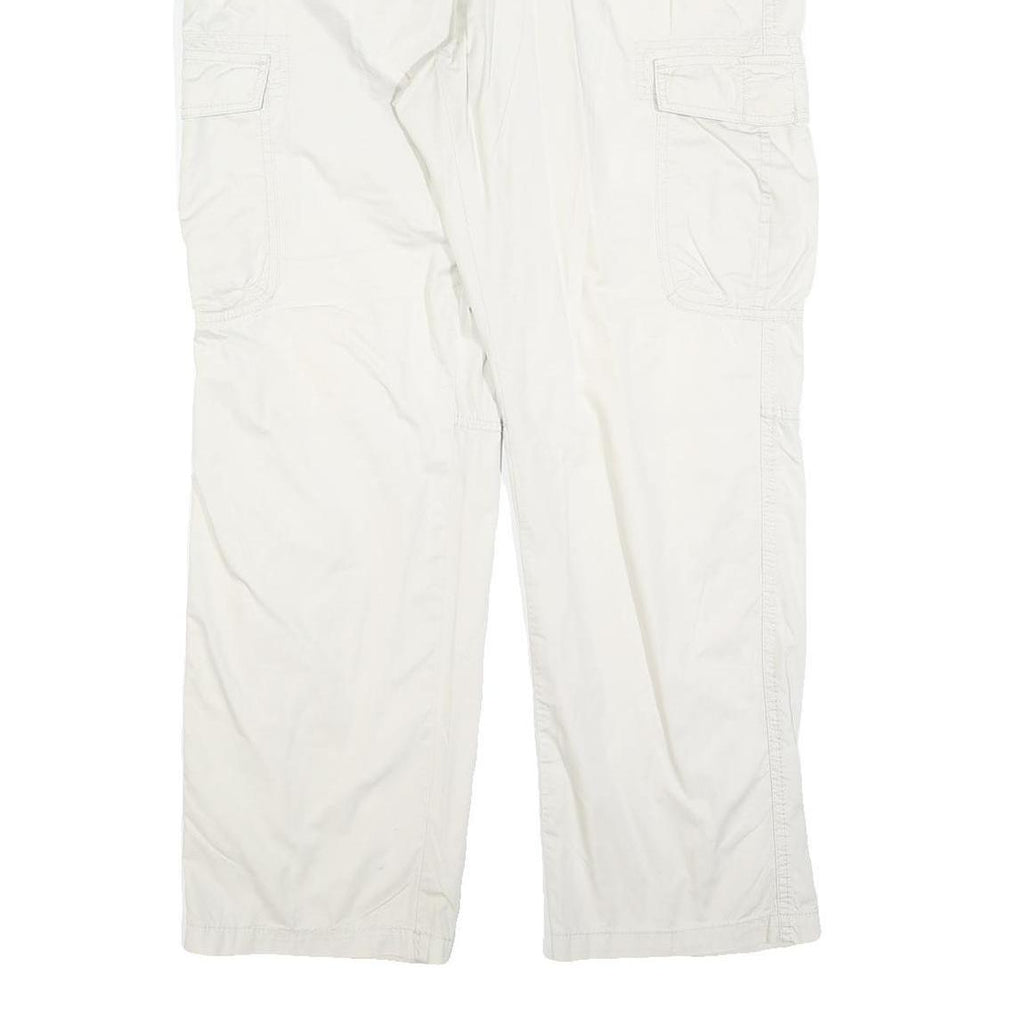 BIAGGINI Womens White Regular Fit Casual Trousers W36 L30 Polyester Blend Zip