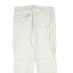 BIAGGINI Womens White Regular Fit Casual Trousers W36 L30 Polyester Blend Zip
