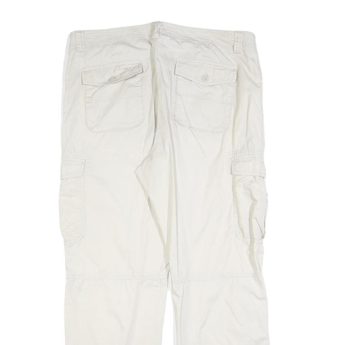 BIAGGINI Womens White Regular Fit Casual Trousers W36 L30 Polyester Blend Zip