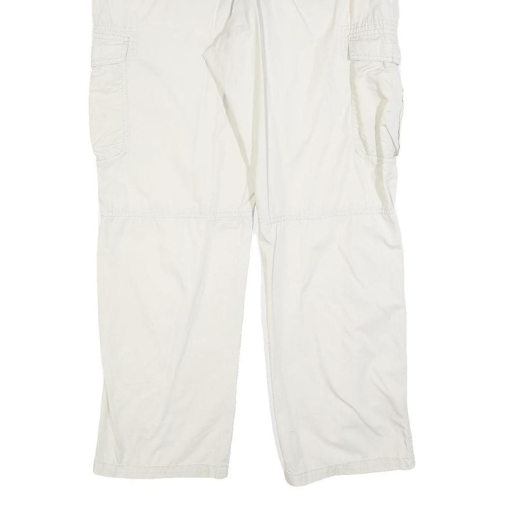 BIAGGINI Womens White Regular Fit Casual Trousers W36 L30 Polyester Blend Zip