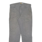 CARHARTT Mens Cotton Blend Grey Relaxed Tapered Trousers W36 L33 Workwear