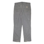 CARHARTT Mens Cotton Blend Grey Relaxed Tapered Trousers W36 L33 Workwear