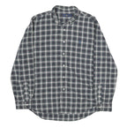 RALPH LAUREN Mens Black & Grey Plaid Cotton Shirt XL Classic Button Down