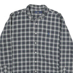 RALPH LAUREN Mens Black & Grey Plaid Cotton Shirt XL Classic Button Down
