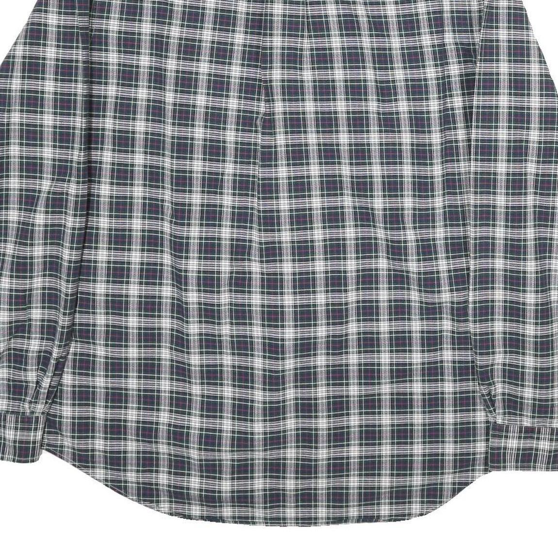 RALPH LAUREN Mens Black & Grey Plaid Cotton Shirt XL Classic Button Down