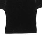 CASSINI Womens Black Basic Top Short Sleeve Round Neck S Velvet Effect