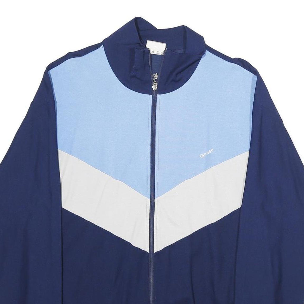 GONSO Mens Blue & Light Blue Jacket L Cotton Blend Colourblock Zip Activewear