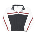 REEBOK Womens Black & White Red Stripe Zip Jacket UK 10 Cotton Blend Casual