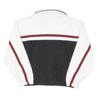 REEBOK Womens Black & White Red Stripe Zip Jacket UK 10 Cotton Blend Casual