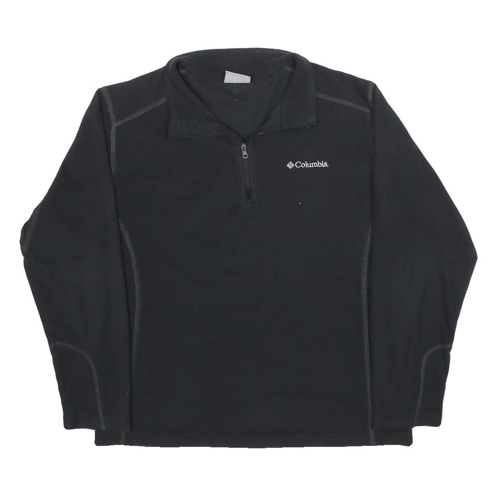 COLUMBIA Mens Black Plain Pullover Crew Neck Basic Knit M Outdoor Layering