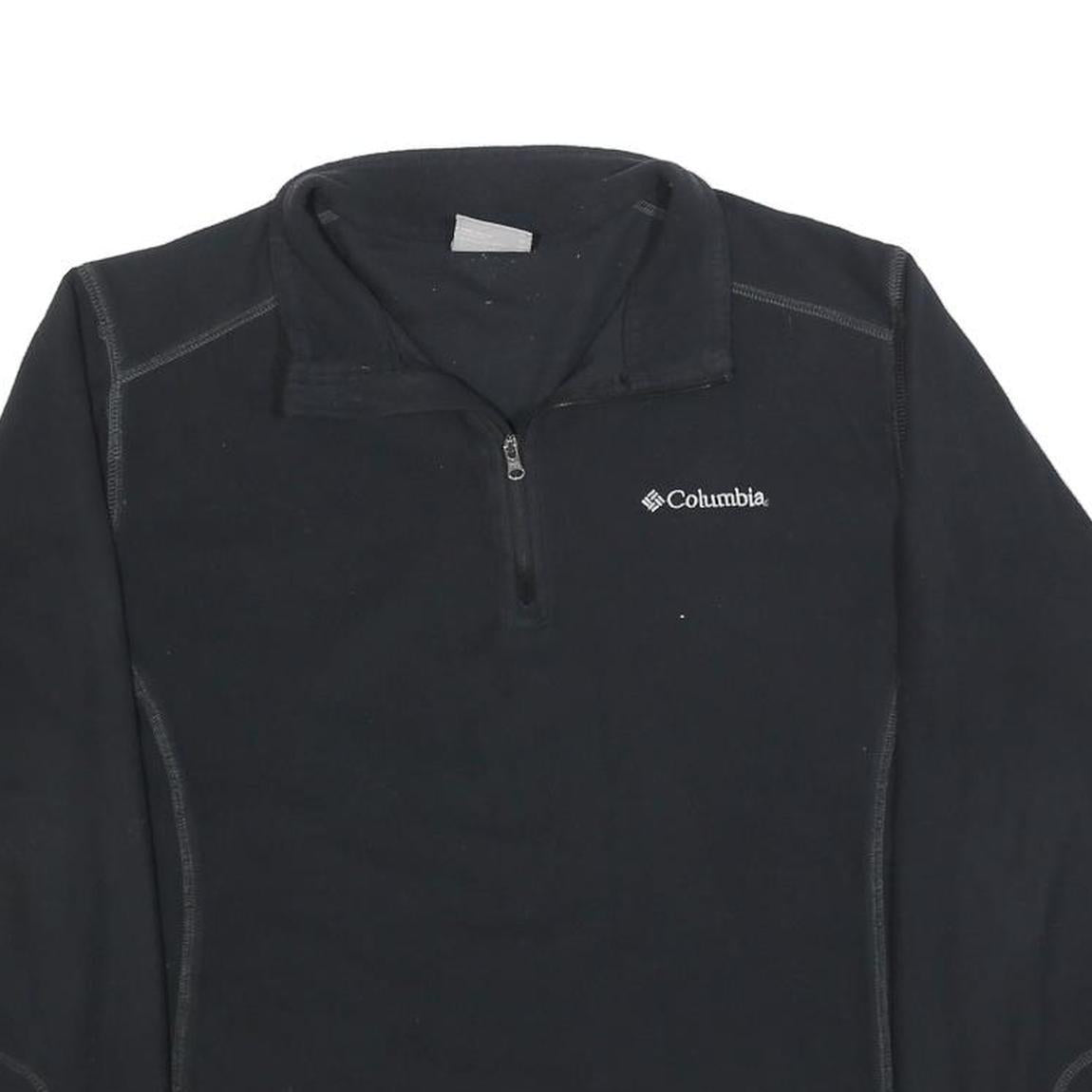 COLUMBIA Mens Black Plain Pullover Crew Neck Basic Knit M Outdoor Layering