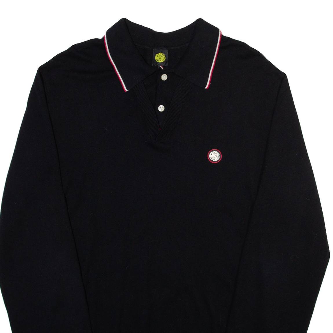 PRETTY GREEN Mens Polo Shirt Black Long Sleeve M