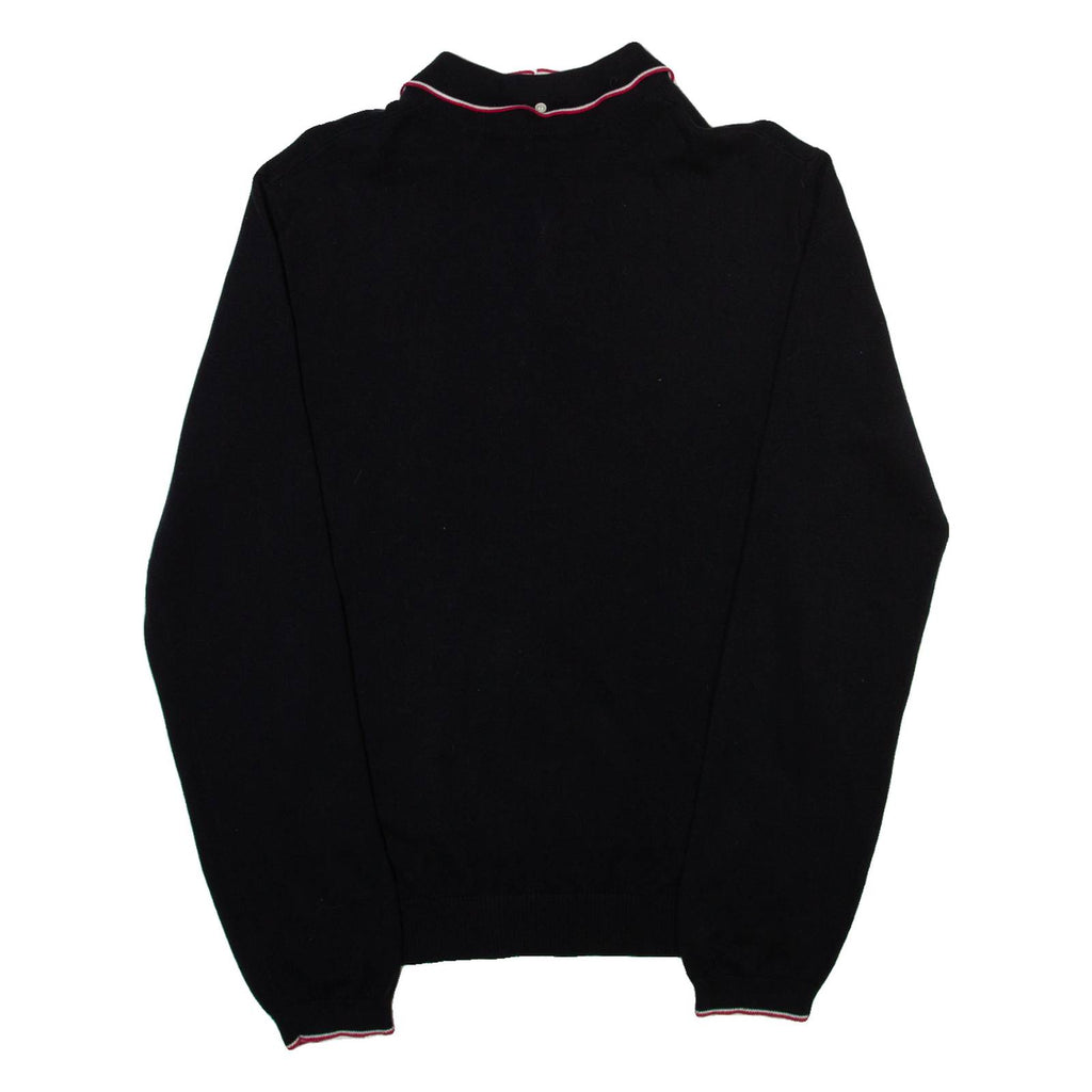 PRETTY GREEN Mens Polo Shirt Black Long Sleeve M