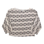 BAUM UND PFERDGARTEN Womens Cream & Black Printed Blouse Long Sleeve Round Neck