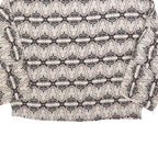 BAUM UND PFERDGARTEN Womens Cream & Black Printed Blouse Long Sleeve Round Neck