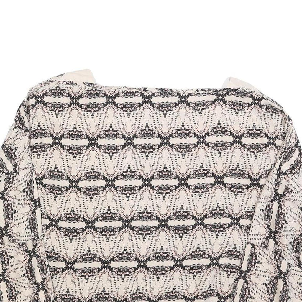 BAUM UND PFERDGARTEN Womens Cream & Black Printed Blouse Long Sleeve Round Neck