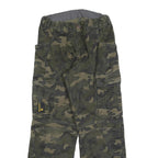 WORK-WEAR Mens Cotton Blend Green Camouflage Regular Cargo Trousers W27 L29 Work
