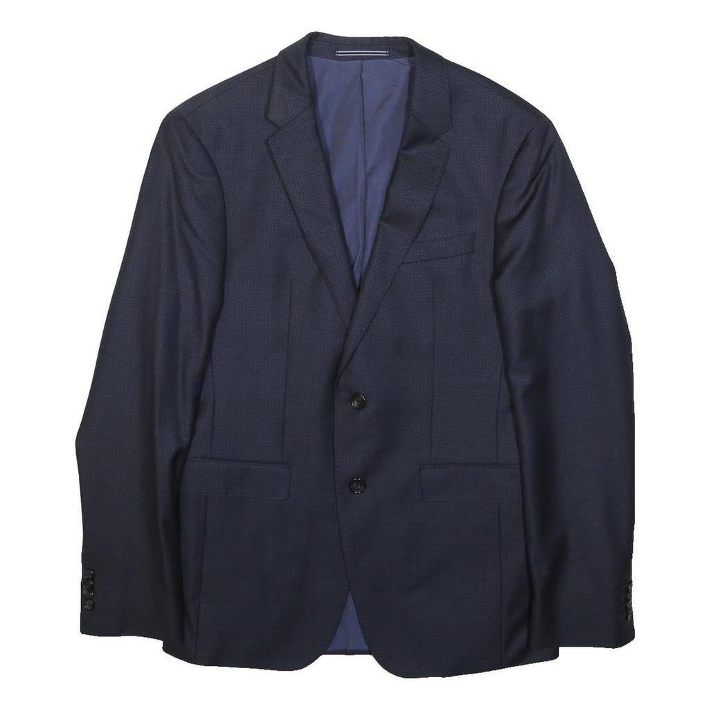 TOMMY HILFIGER Mens Blue Slim Cotton Blend Jacket S Button Plain Classic Formal