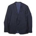 TOMMY HILFIGER Mens Blue Slim Cotton Blend Jacket S Button Plain Classic Formal