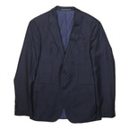 TOMMY HILFIGER Mens Blue Slim Cotton Blend Jacket S Button Plain Classic Formal