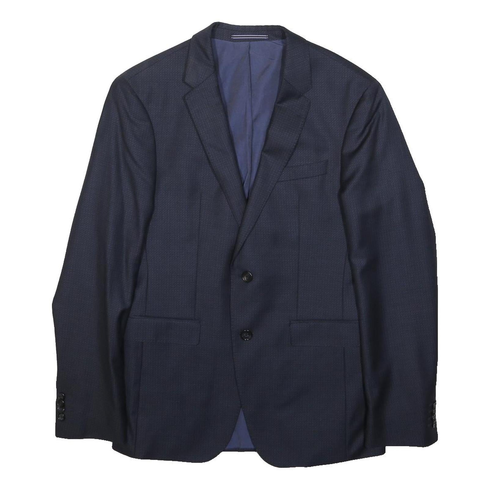 TOMMY HILFIGER Mens Blue Slim Cotton Blend Jacket S Button Plain Classic Formal