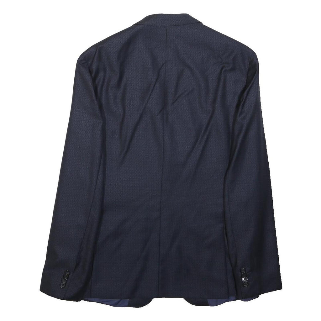 TOMMY HILFIGER Mens Blue Slim Cotton Blend Jacket S Button Plain Classic Formal