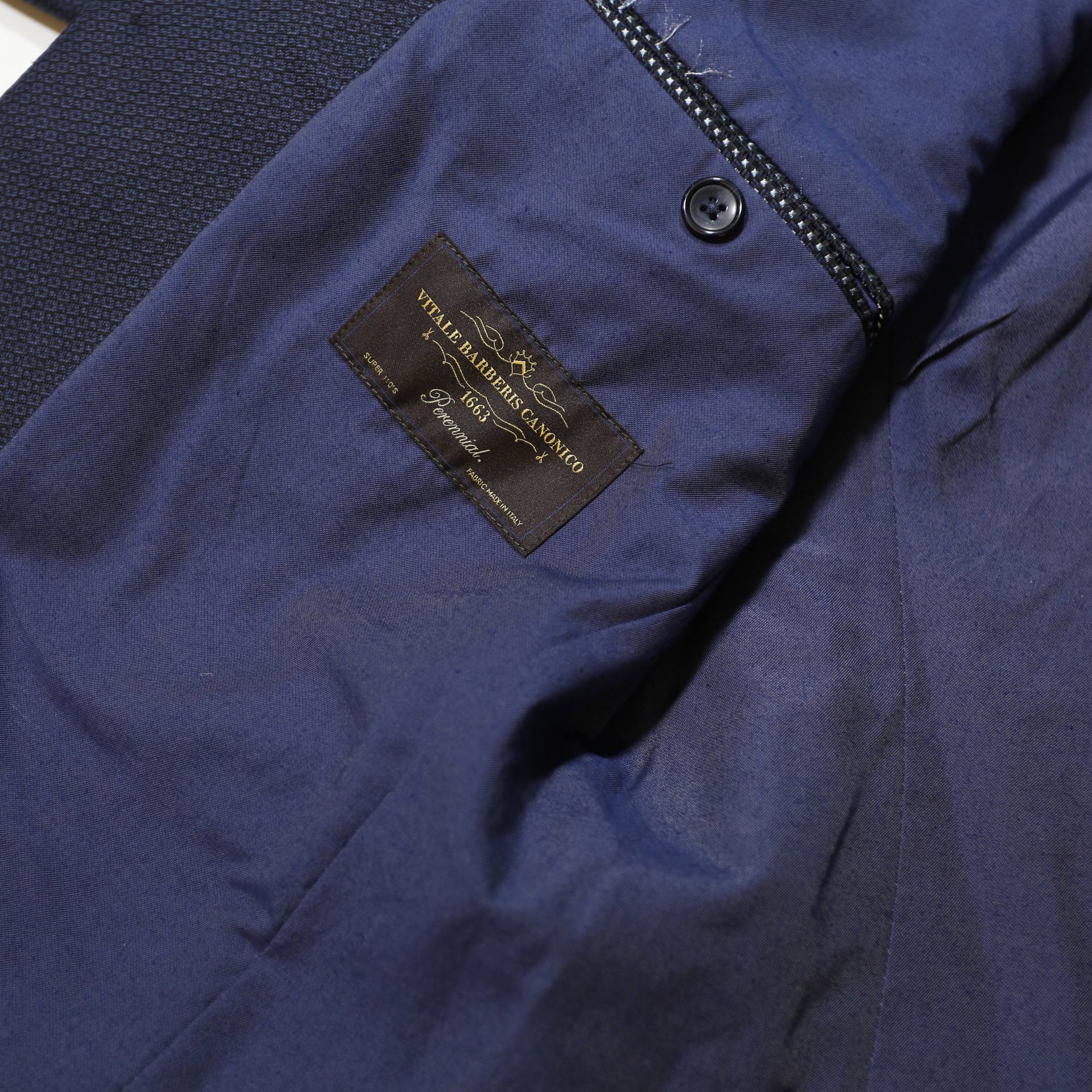 TOMMY HILFIGER Mens Blue Slim Cotton Blend Jacket S Button Plain Classic Formal
