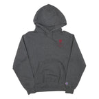 CHAMPION Mens Grey University Logo Pullover Hoodie S Cotton Blend Comfortable