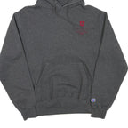 CHAMPION Mens Grey University Logo Pullover Hoodie S Cotton Blend Comfortable