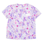 Womens Printed Blouse Purple Viscose Crazy Pattern M