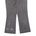 Womens Grey Regular Fit Straight Cotton Blend Jeans W26 L23 Stylish Details Zip