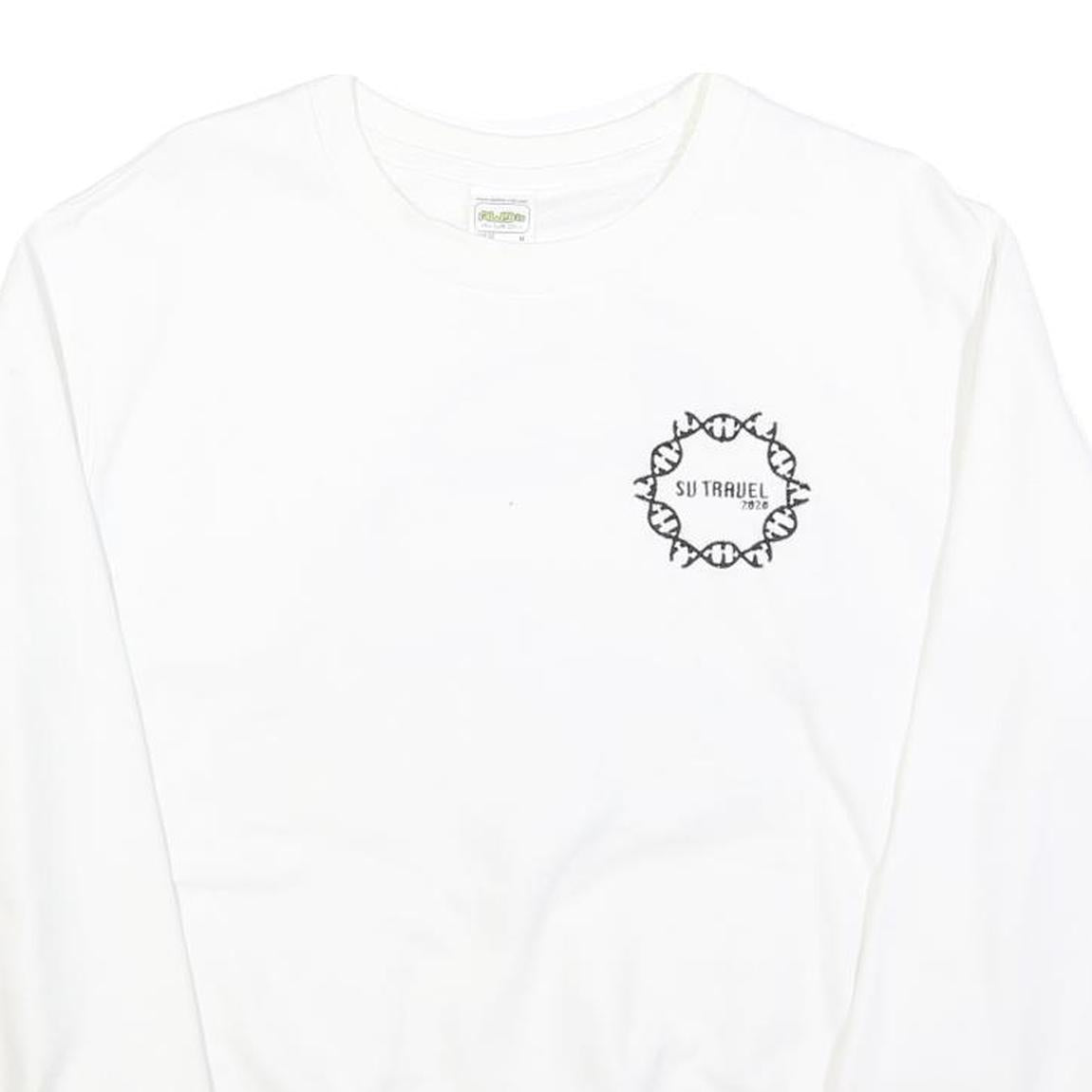 AWD Mens White Crew Neck M Travel Train Graphic Sweatshirt Cotton Blend