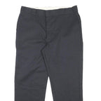 DICKIES Mens Cotton Blend Black Regular Straight Trousers W38 L30 Workwear Zip