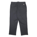 DICKIES Mens Cotton Blend Black Regular Straight Trousers W38 L30 Workwear Zip