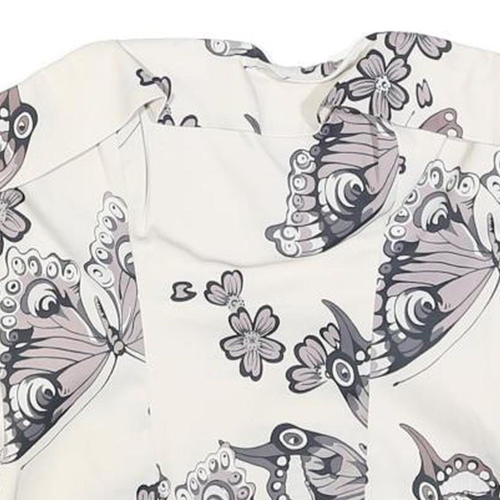 KAREN MILLEN Womens Cream Butterfly Printed Strapless Top UK 10 Zip Back