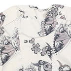 KAREN MILLEN Womens Cream Butterfly Printed Strapless Top UK 10 Zip Back