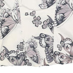 KAREN MILLEN Womens Cream Butterfly Printed Strapless Top UK 10 Zip Back