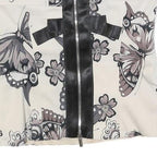 KAREN MILLEN Womens Cream Butterfly Printed Strapless Top UK 10 Zip Back