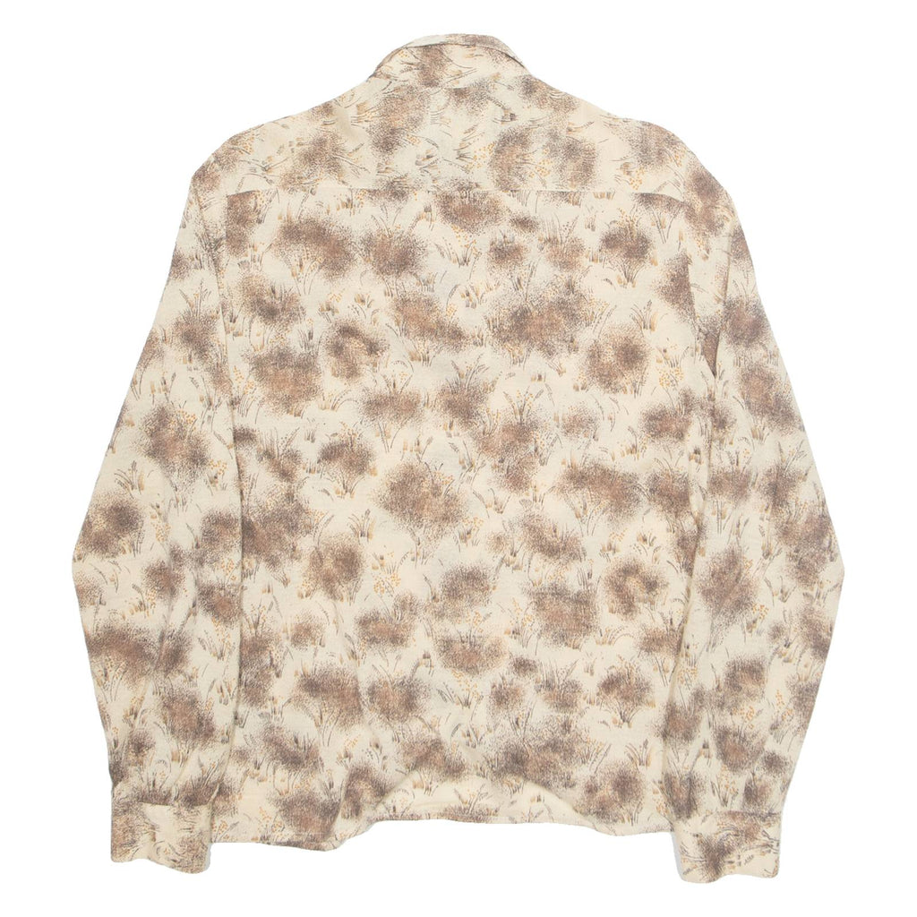 Womens Printed Shirt Brown Collared Long Sleeve Floral M