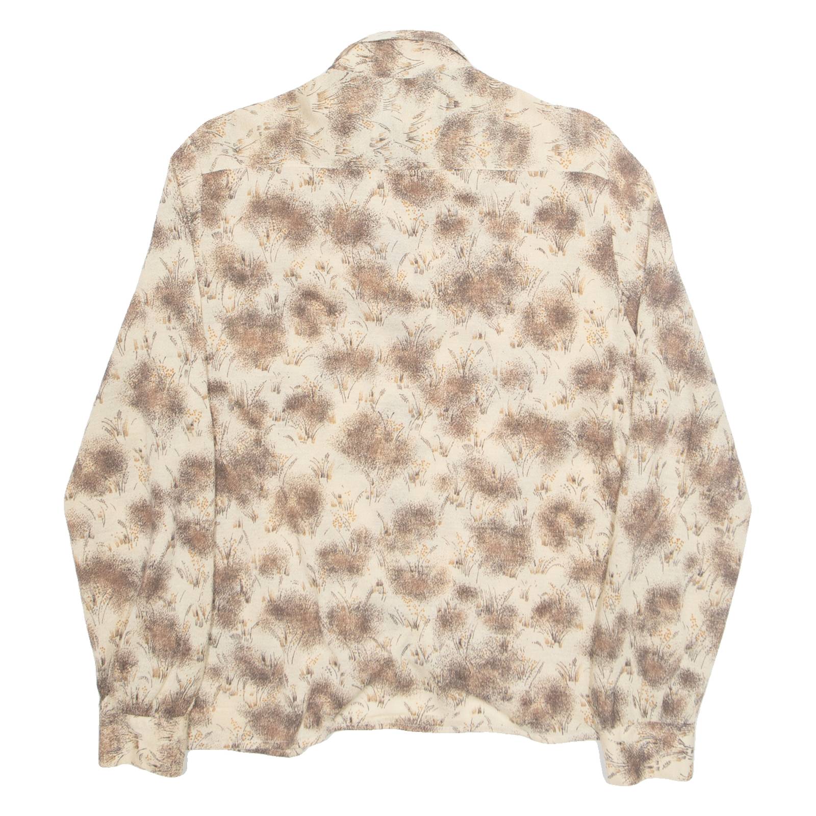 Womens Printed Shirt Brown Collared Long Sleeve Floral M
