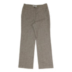 JOHANY Womens Regular Checked Trousers Beige W28 L27 Smart Casual Zip Closure