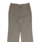 JOHANY Womens Regular Checked Trousers Beige W28 L27 Smart Casual Zip Closure
