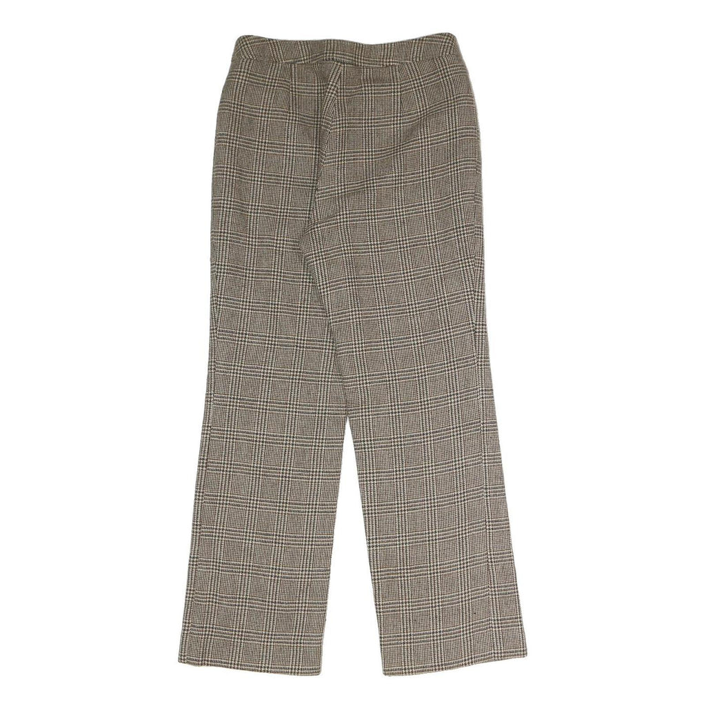 JOHANY Womens Regular Checked Trousers Beige W28 L27 Smart Casual Zip Closure
