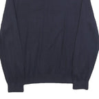 TOMMY HILFIGER Mens Navy Blue Plain Cotton Blend Crew Neck Basic Knit Jumper L