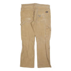 DICKIES Mens Regular Fit Beige Cotton Blend Straight Jeans W34 L30 Workwear Zip