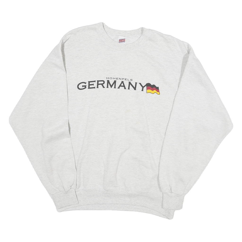 SOFFE SWEATS Mens Grey Germany Crew Neck L Cotton Blend Casual Sweatshirt