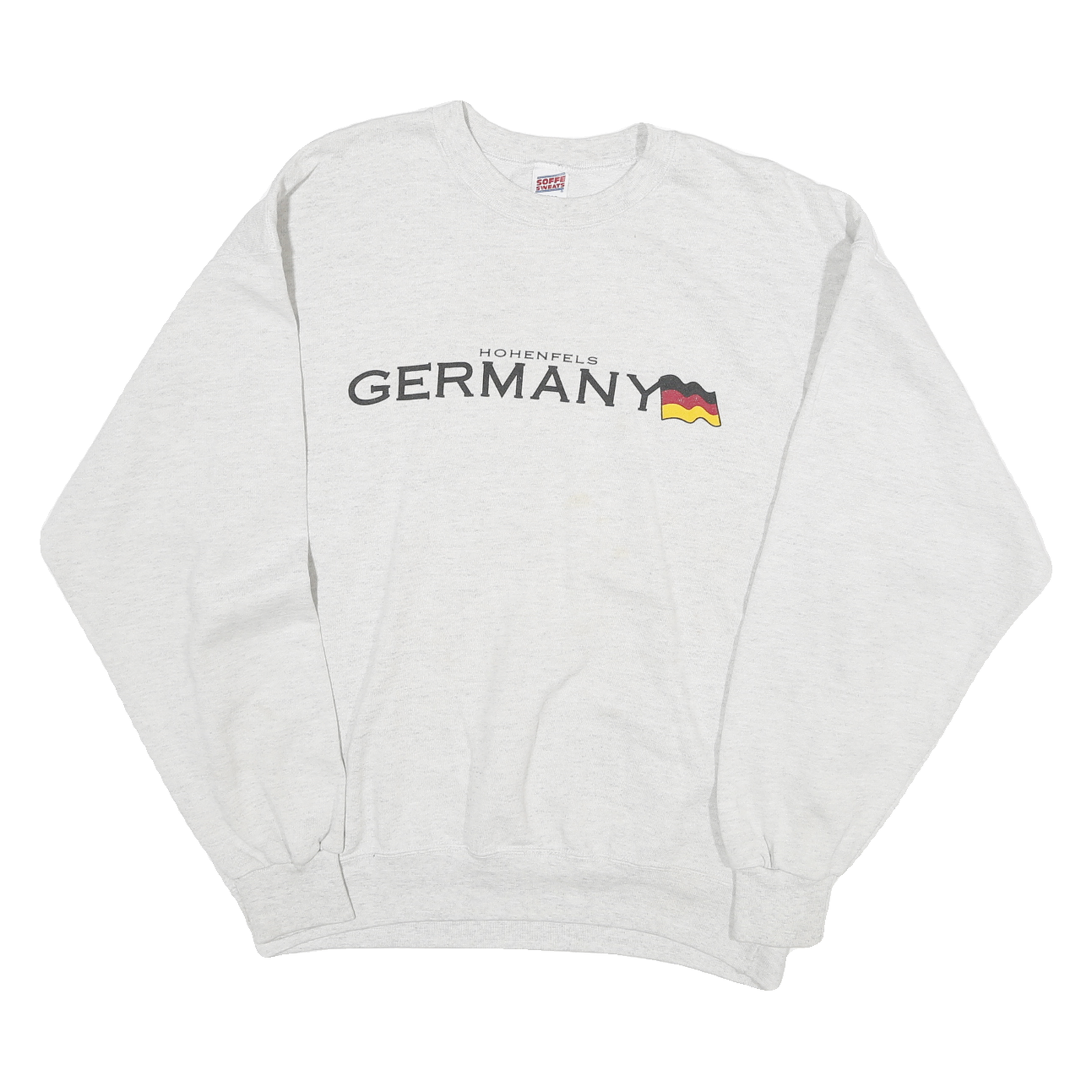 SOFFE SWEATS Mens Grey Germany Crew Neck L Cotton Blend Casual Sweatshirt
