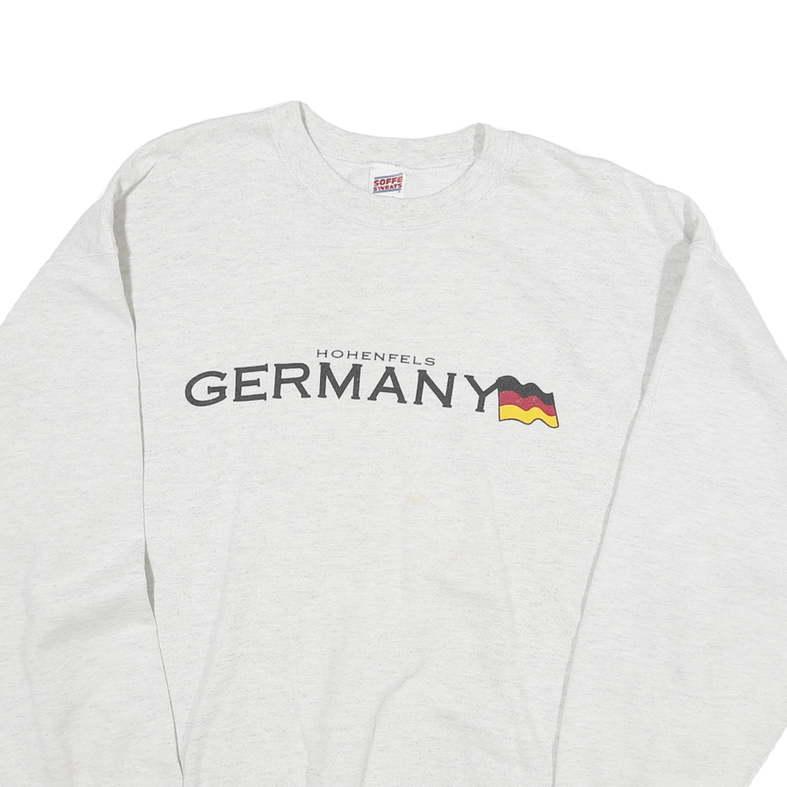 SOFFE SWEATS Mens Grey Germany Crew Neck L Cotton Blend Casual Sweatshirt
