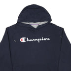 CHAMPION Mens Navy Blue Hoodie L Cotton Blend Pullover Casual Sportswear
