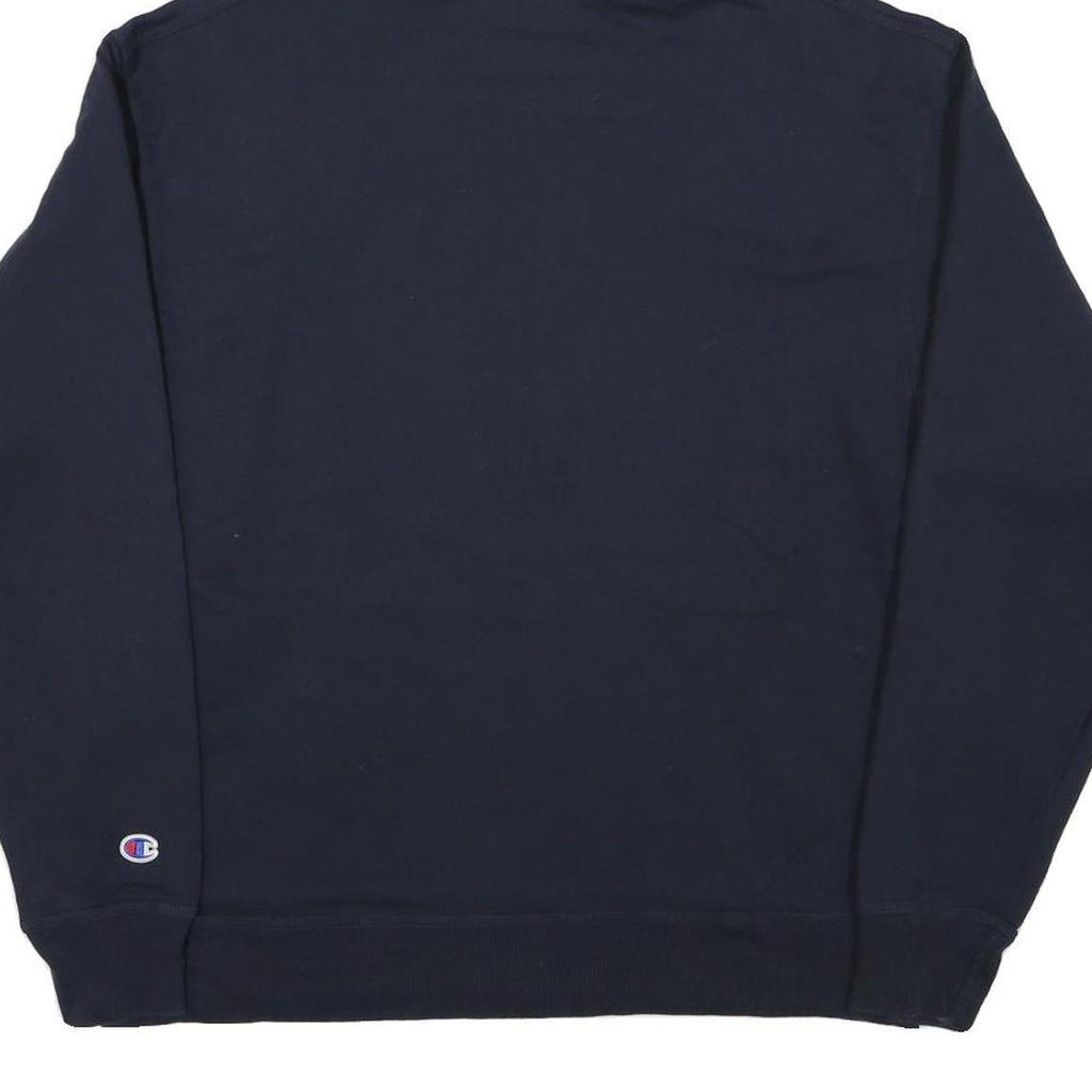 CHAMPION Mens Navy Blue Hoodie L Cotton Blend Pullover Casual Sportswear